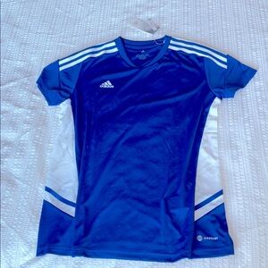 Adidas Women’s Royal Blue and White Jersey Large Aeroready